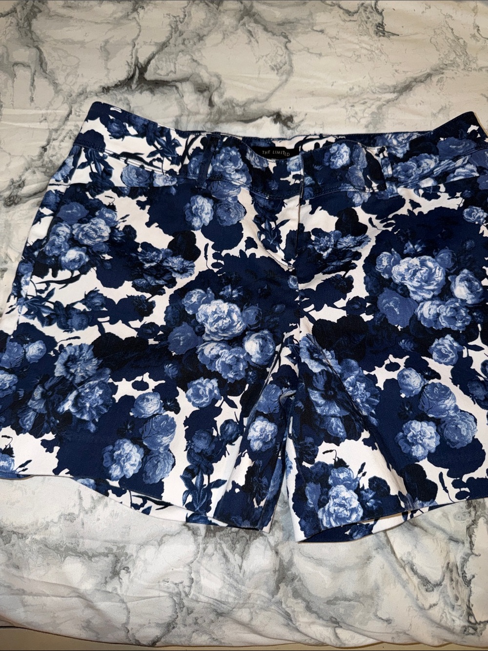 The Limited Navy and White Floral Bermuda Shorts